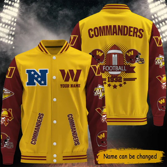 LIMITED EDITION - NEW CUSTOMIZED NFL12 WTC WASHINGTON COMMANDERS BASEBALL JACKET