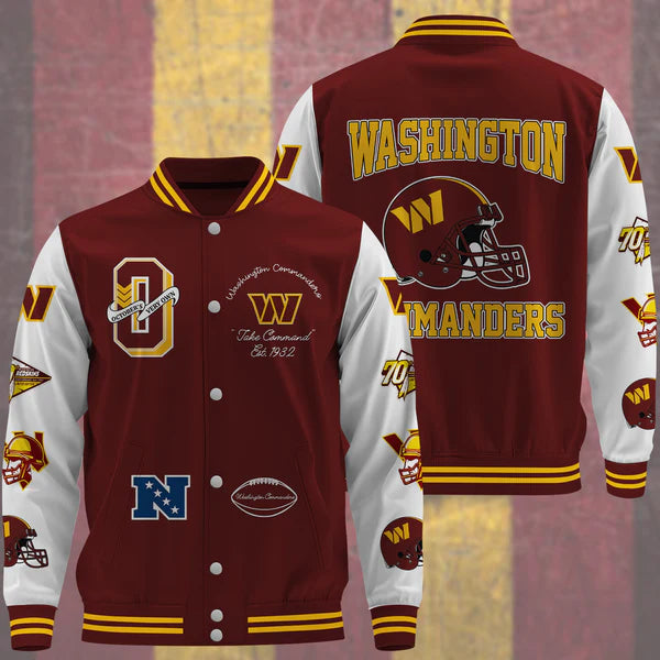 LIMITED EDITION - NEW CUSTOMIZED NFL12 WTC WASHINGTON COMMANDERS BASEBALL JACKET