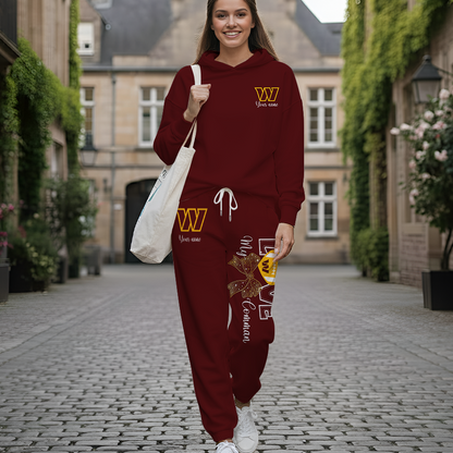 LIMITED EDITION - NEW CUSTOMIZED NFL12 WTC WASHINGTON COMMANDERS HOODIE & LONGPANTS