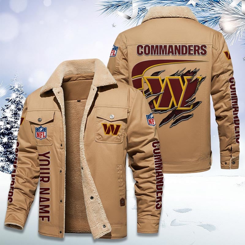 LIMITED EDITION - NEW CUSTOMIZED NFL12 WTC WASHINGTON COMMANDERS FLEECE JACKET
