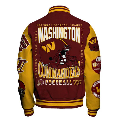 LIMITED EDITION - NEW CUSTOMIZED NFL12 WTC WASHINGTON COMMANDERS SATIN VARSITY JACKET & BASEBALL JACKET