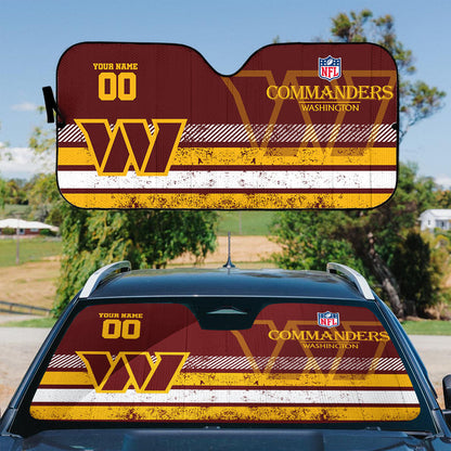 LIMITED EDITION - NEW CUSTOMIZED NFL12 WTC WASHINGTON COMMANDERS AUTO WINDSHIELD SHADE