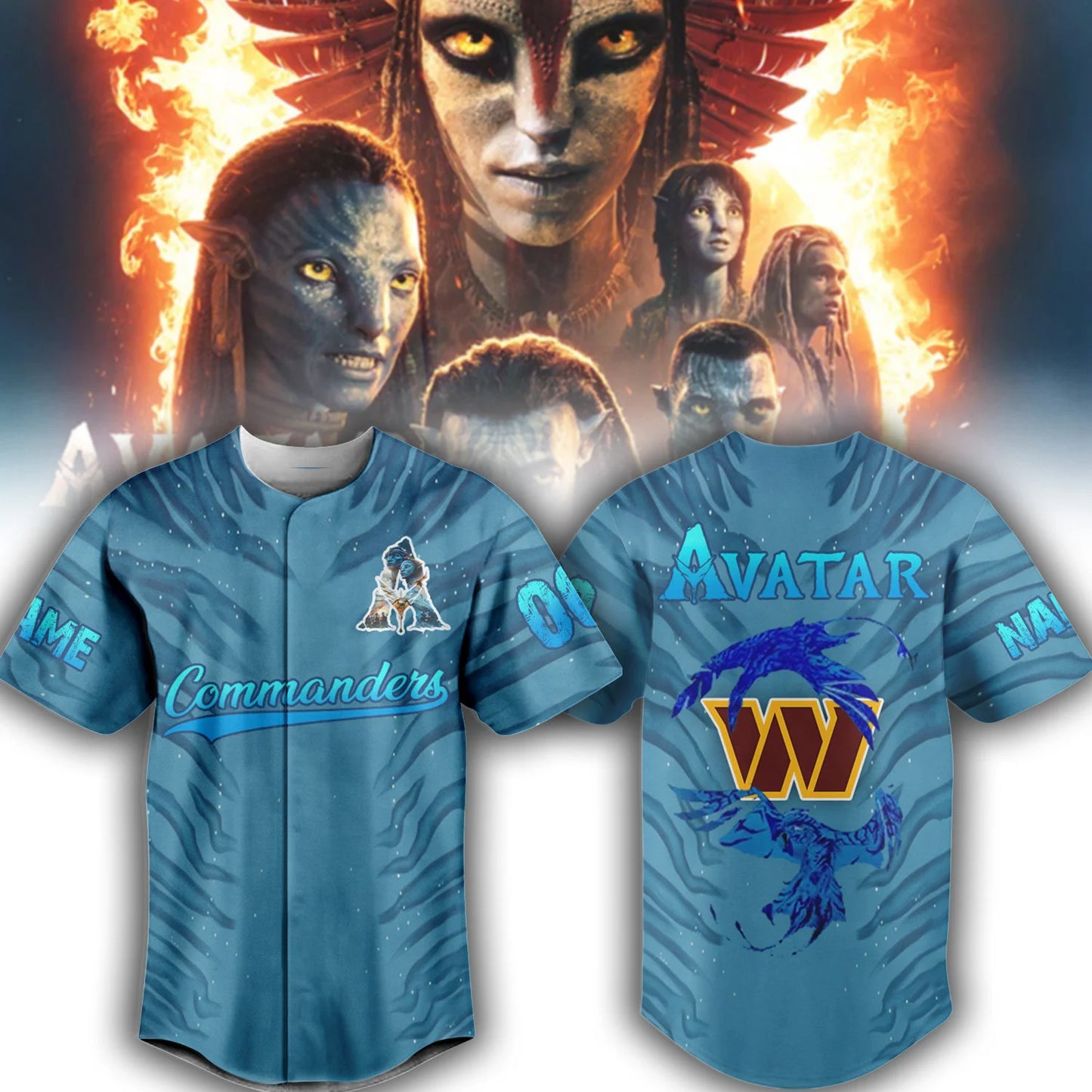 LIMITED EDITION - NEW CUSTOMIZED NFL12 WTC WASHINGTON COMMANDERS BASEBALL JERSEY
