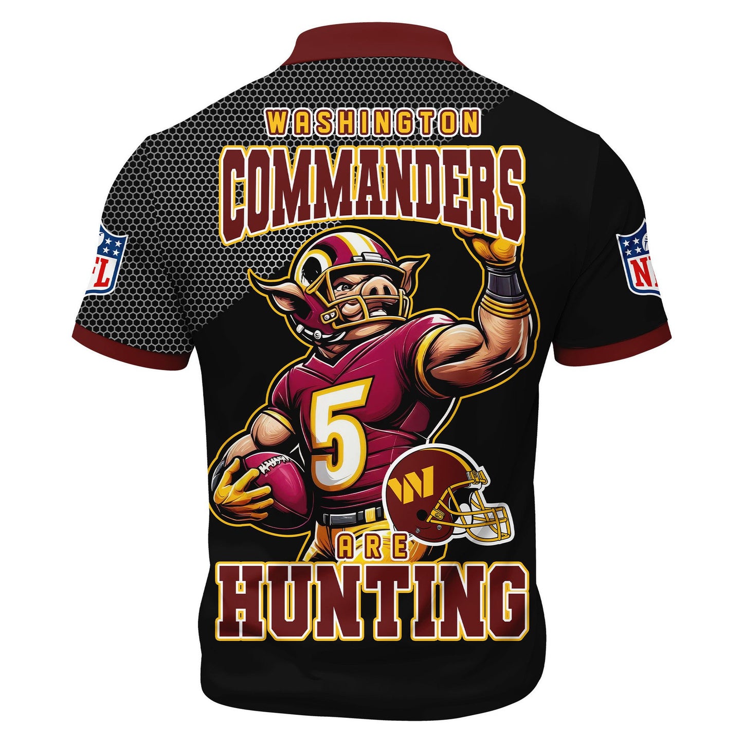 LIMITED EDITION - NEW CUSTOMIZED NFL12 WTC WASHINGTON COMMANDERS HARLEY-DAVIDSON POLO WITH ZIPPER SHIRT