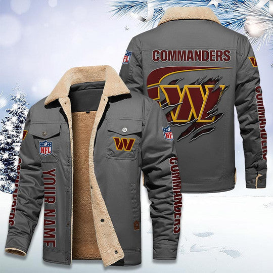 LIMITED EDITION - NEW CUSTOMIZED NFL12 WTC WASHINGTON COMMANDERS FLEECE JACKET