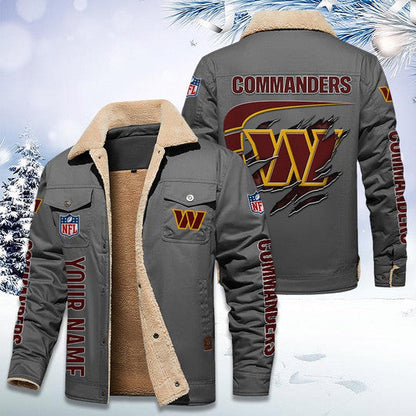 LIMITED EDITION - NEW CUSTOMIZED NFL12 WTC WASHINGTON COMMANDERS FLEECE JACKET