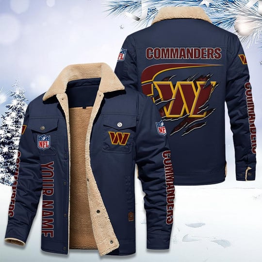 LIMITED EDITION - NEW CUSTOMIZED NFL12 WTC WASHINGTON COMMANDERS FLEECE JACKET