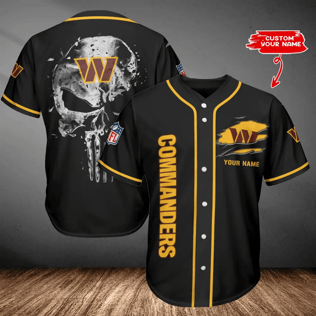 LIMITED EDITION - NEW CUSTOMIZED NFL12 WTC WASHINGTON COMMANDERS BASEBALL JERSEY