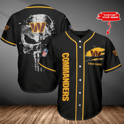 LIMITED EDITION - NEW CUSTOMIZED NFL12 WTC WASHINGTON COMMANDERS BASEBALL JERSEY