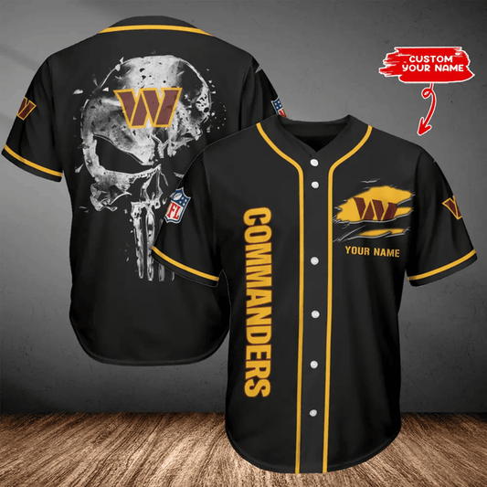 LIMITED EDITION - NEW CUSTOMIZED NFL12 WTC WASHINGTON COMMANDERS BASEBALL JERSEY