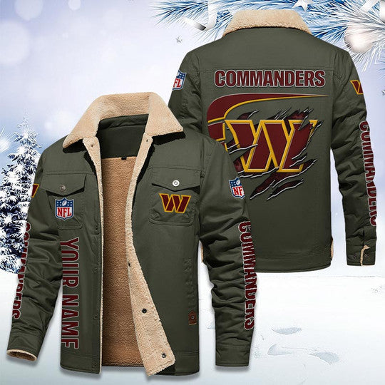 LIMITED EDITION - NEW CUSTOMIZED NFL12 WTC WASHINGTON COMMANDERS FLEECE JACKET