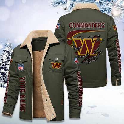 LIMITED EDITION - NEW CUSTOMIZED NFL12 WTC WASHINGTON COMMANDERS FLEECE JACKET