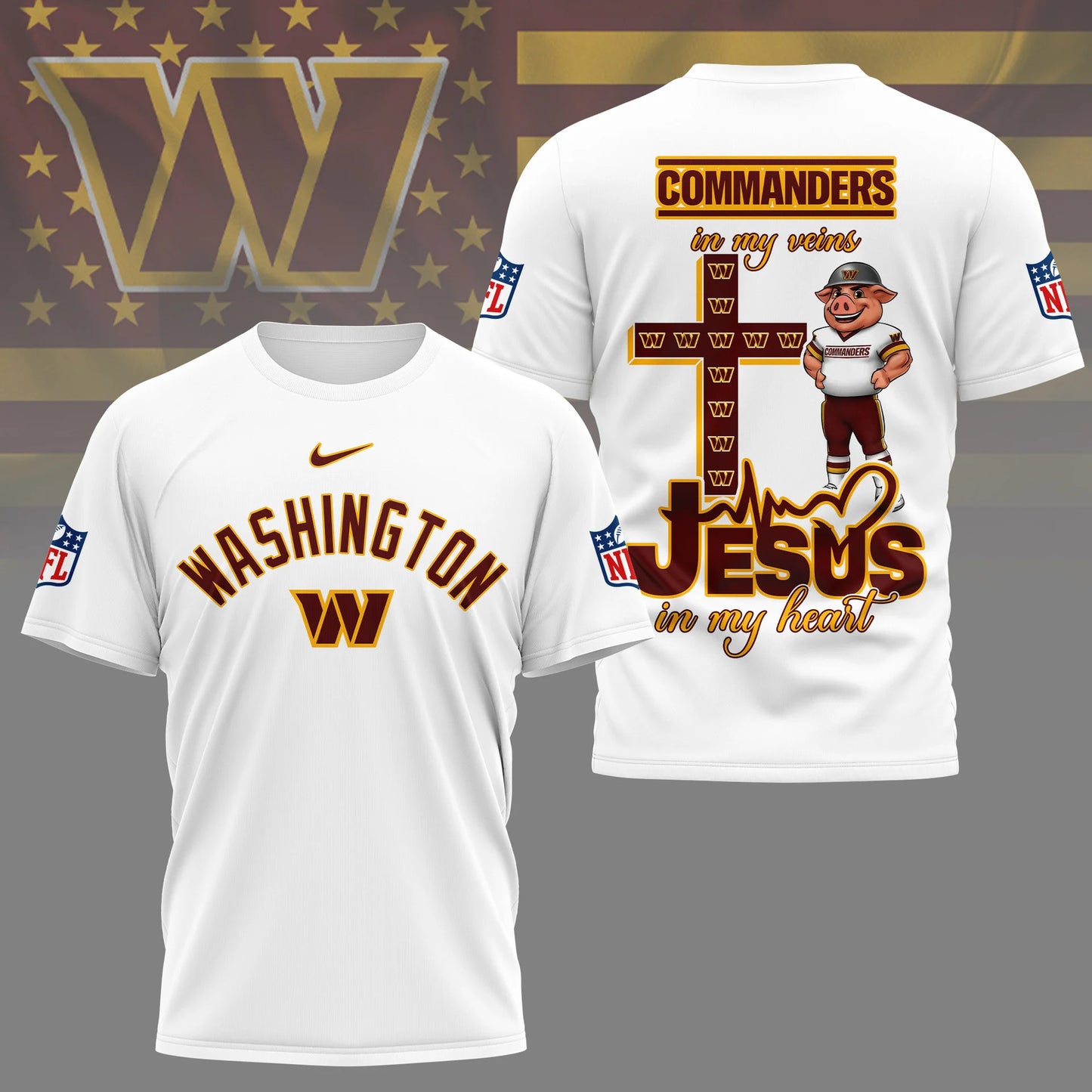 LIMITED EDITION - NEW CUSTOMIZED NFL12 WTC WASHINGTON COMMANDERS T-SHIRT | MULTIPLE COLORS AVAILABLE