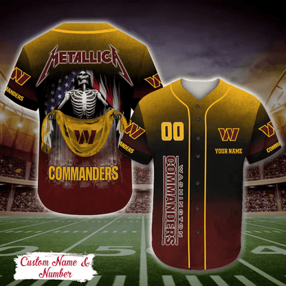 LIMITED EDITION - NEW CUSTOMIZED NFL12 WTC WASHINGTON COMMANDERS BASEBALL JERSEY
