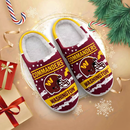 LIMITED EDITION - NEW CUSTOMIZED NFL12 WTC WASHINGTON COMMANDERS FOAM SLIPPERS