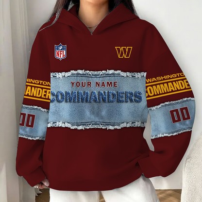 LIMITED EDITION - NEW CUSTOMIZED NFL12 WTC WASHINGTON COMMANDERS UNISEX HOODIE