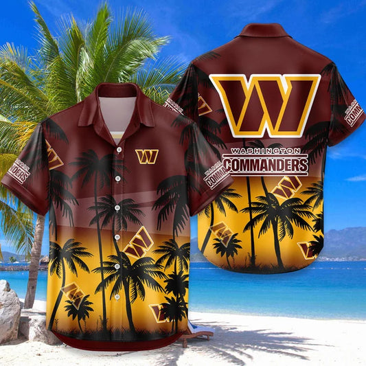 LIMITED EDITION - NEW CUSTOMIZED NFL12 WTC WASHINGTON COMMANDERS UNISEX HAWAIIAN SHIRT & SHORTS SET