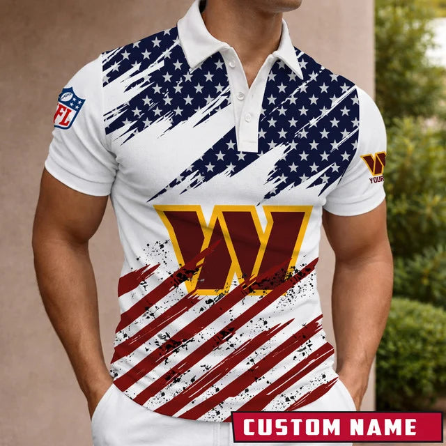 LIMITED EDITION - NEW CUSTOMIZED NFL12 WTC WASHINGTON COMMANDERS POLO SHIRT