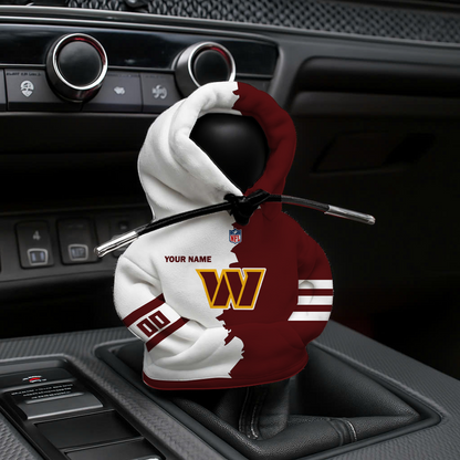 LIMITED EDITION - NEW CUSTOMIZED NFL12 WTC WASHINGTON COMMANDERS CAR HOODIE SHIFT KNOB