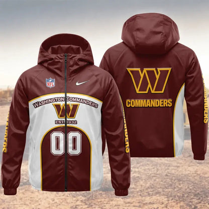 LIMITED EDITION - NEW CUSTOMIZED NFL12 WTC WASHINGTON COMMANDERS WINDBREAKER JACKET