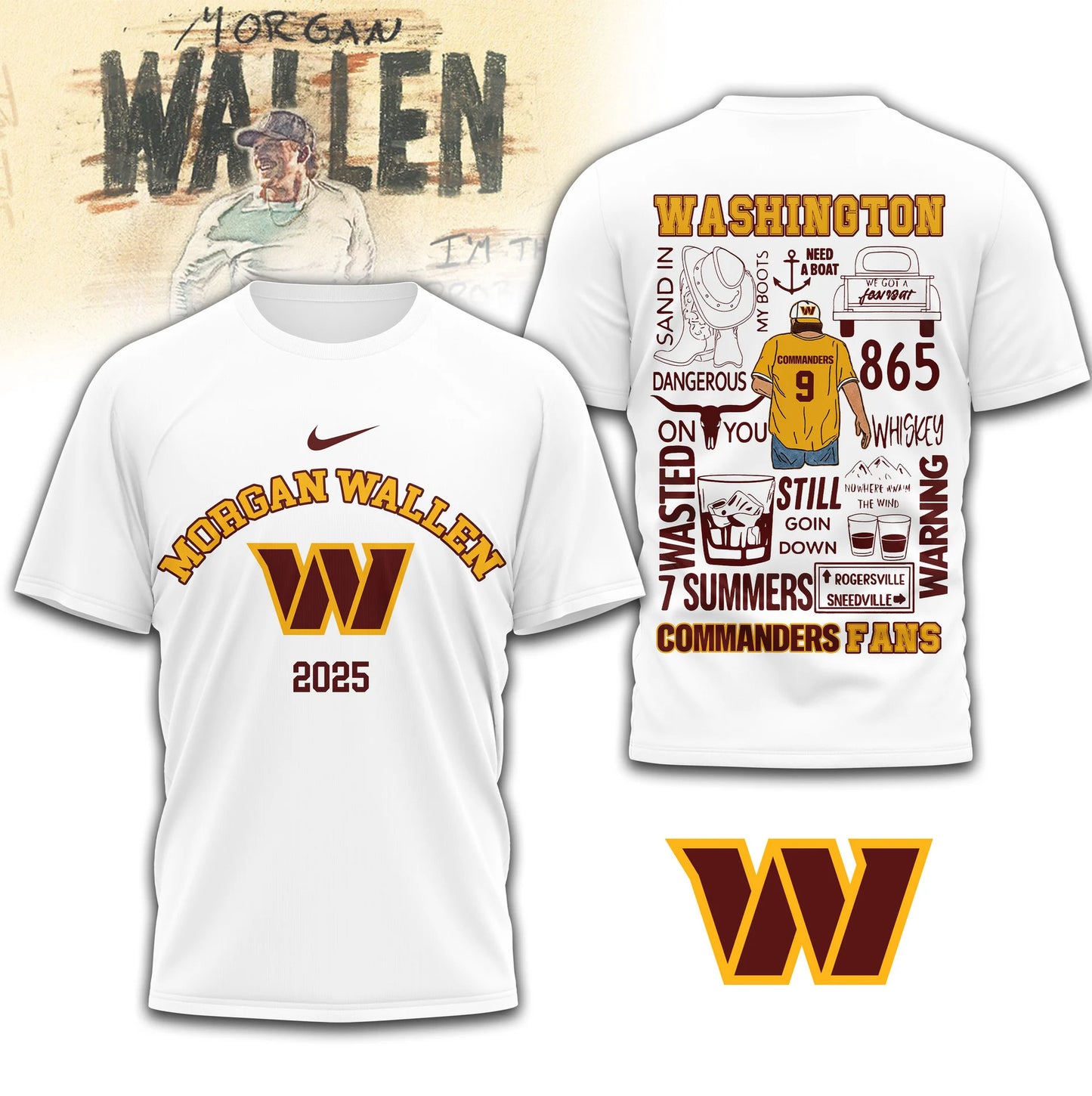 LIMITED EDITION - NEW CUSTOMIZED NFL12 WTC WASHINGTON COMMANDERS T-SHIRT | MULTIPLE COLORS AVAILABLE