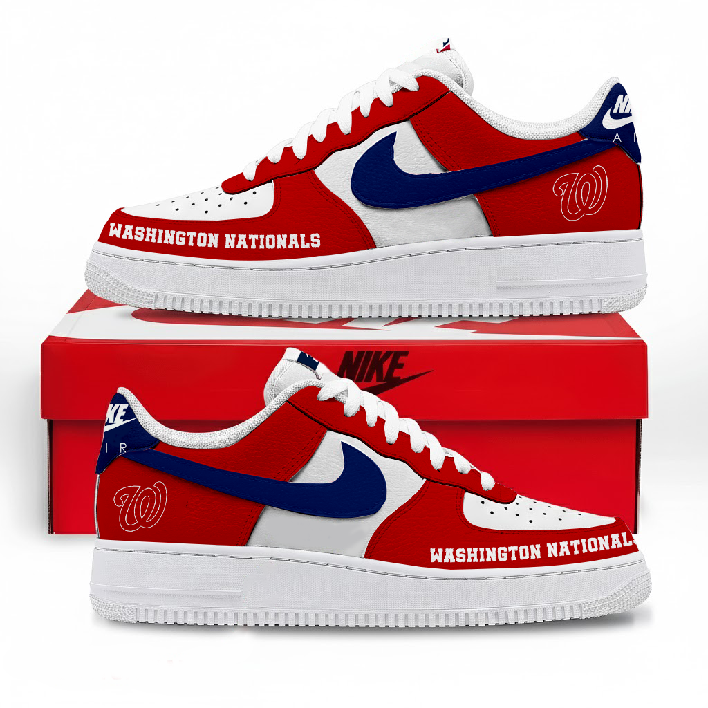 LIMITED EDITION - NEW CUSTOMIZED MLB28 WNS WASHINGTON NATIONALS AF1 SNEAKERS