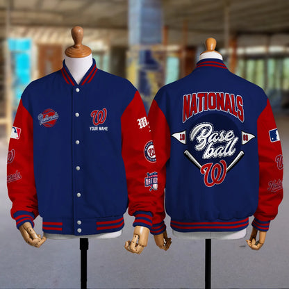 LIMITED EDITION - NEW PREMIUM MLB28 WNS WASHINGTON NATIONALS SATIN VARSITY JACKET