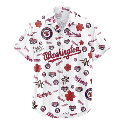 LIMITED EDITION - NEW CUSTOMIZED MLB28 WNS WASHINGTON NATIONALS UNISEX HAWAIIAN SHIRT & SHORTS SET