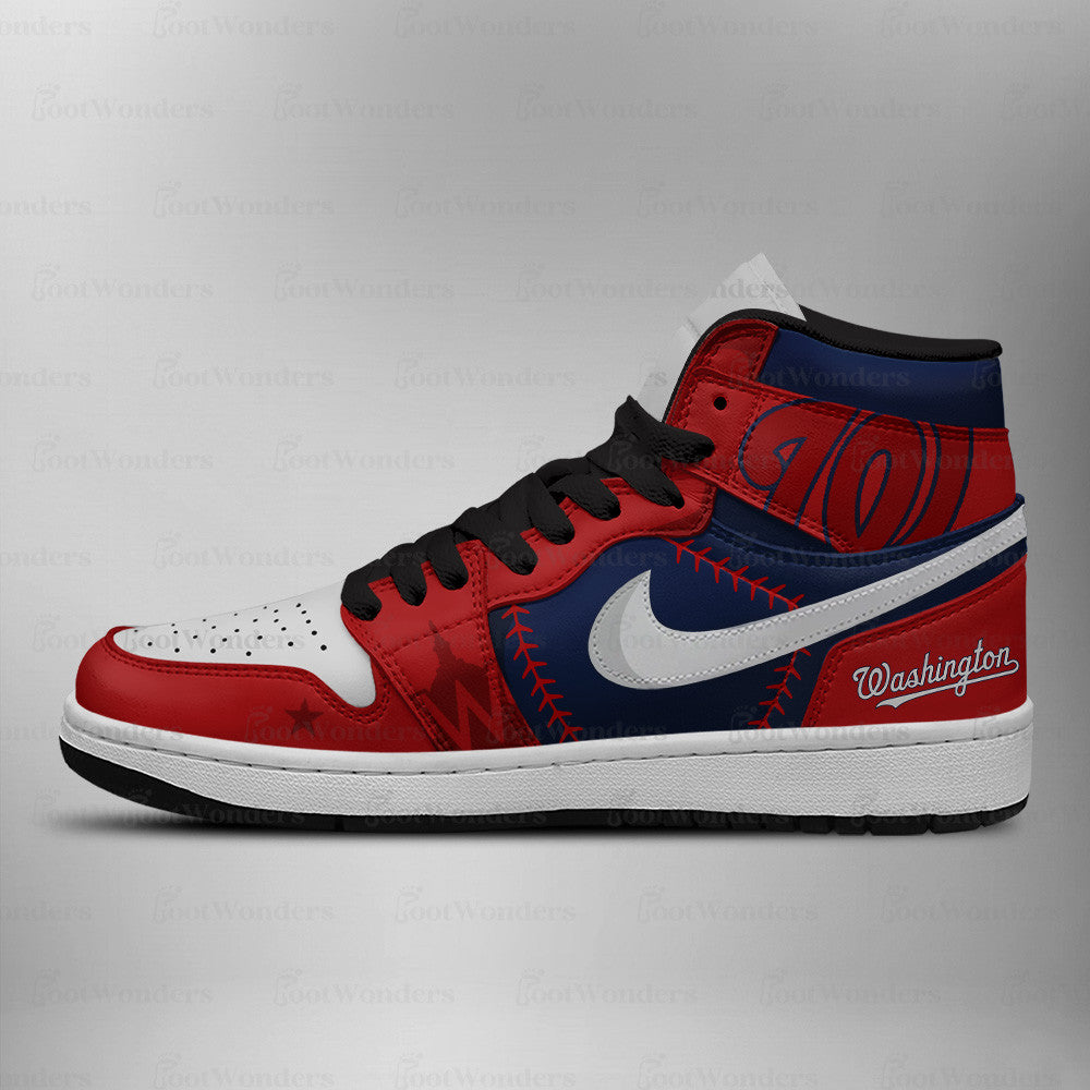 LIMITED EDITION - NEW CUSTOMIZED MLB28 WNS WASHINGTON NATIONALS AIR JORDAN SNEAKERS
