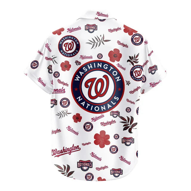 LIMITED EDITION - NEW CUSTOMIZED MLB28 WNS WASHINGTON NATIONALS UNISEX HAWAIIAN SHIRT & SHORTS SET