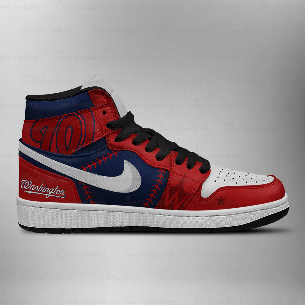 LIMITED EDITION - NEW CUSTOMIZED MLB28 WNS WASHINGTON NATIONALS AIR JORDAN SNEAKERS