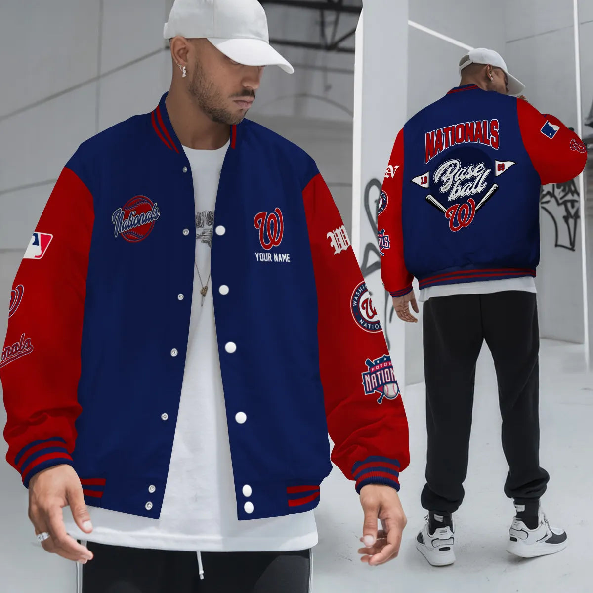 LIMITED EDITION - NEW PREMIUM MLB28 WNS WASHINGTON NATIONALS SATIN VARSITY JACKET