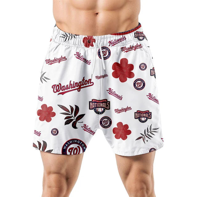 LIMITED EDITION - NEW CUSTOMIZED MLB28 WNS WASHINGTON NATIONALS UNISEX HAWAIIAN SHIRT & SHORTS SET
