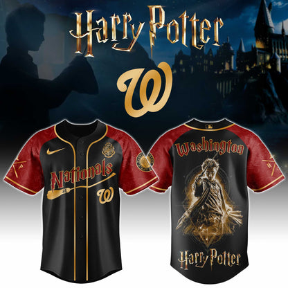 LIMITED EDITION - NEW CUSTOMIZED MLB28 WNS WASHINGTON NATIONALS x HARRY POTTER BASEBALL JERSEY & CAP