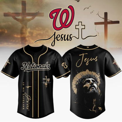 LIMITED EDITION - NEW CUSTOMIZED MLB28 WNS WASHINGTON NATIONALS x JESUS CHRIST JERSEY