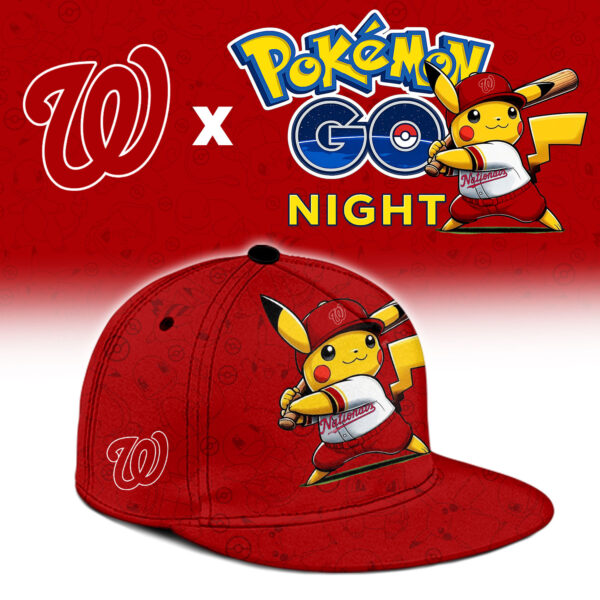 LIMITED EDITION - NEW CUSTOMIZED MLB28 WNS WASHINGTON NATIONALS x POKEMON BASEBALL JERSEY & CAP