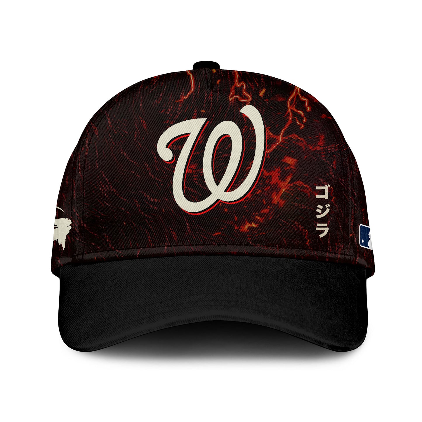 LIMITED EDITION - NEW CUSTOMIZED MLB28 WNS WASHINGTON NATIONALS x GODZILLA BASEBALL JERSEY & CAP