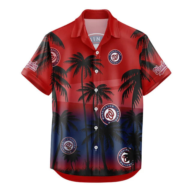 LIMITED EDITION - NEW CUSTOMIZED MLB28 WNS WASHINGTON NATIONALS UNISEX HAWAIIAN SHIRT & SHORTS SET