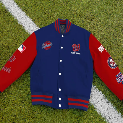 LIMITED EDITION - NEW PREMIUM MLB28 WNS WASHINGTON NATIONALS SATIN VARSITY JACKET