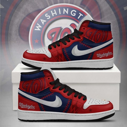 LIMITED EDITION - NEW CUSTOMIZED MLB28 WNS WASHINGTON NATIONALS AIR JORDAN SNEAKERS