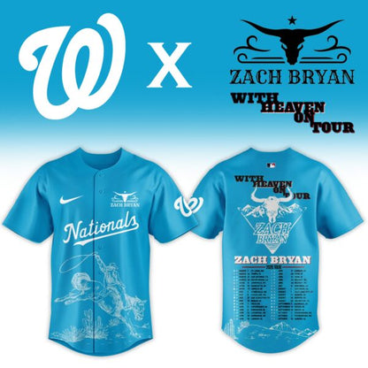 LIMITED EDITION - NEW CUSTOMIZED MLB28 WNS WASHINGTON NATIONALS x ZACH BRYAN BASEBALL JERSEY & CAP