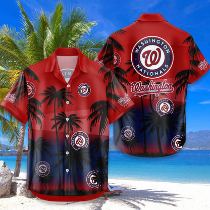 LIMITED EDITION - NEW CUSTOMIZED MLB28 WNS WASHINGTON NATIONALS UNISEX HAWAIIAN SHIRT & SHORTS SET