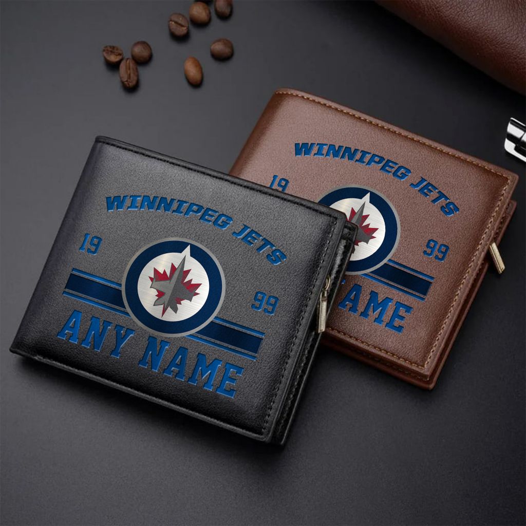 LIMITED EDITION - NEW CUSTOMIZED NHL21 WPJ WINNIPEG JETS LEATHER WALLET