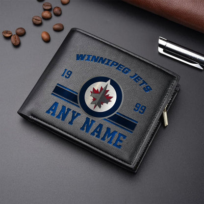LIMITED EDITION - NEW CUSTOMIZED NHL21 WPJ WINNIPEG JETS LEATHER WALLET