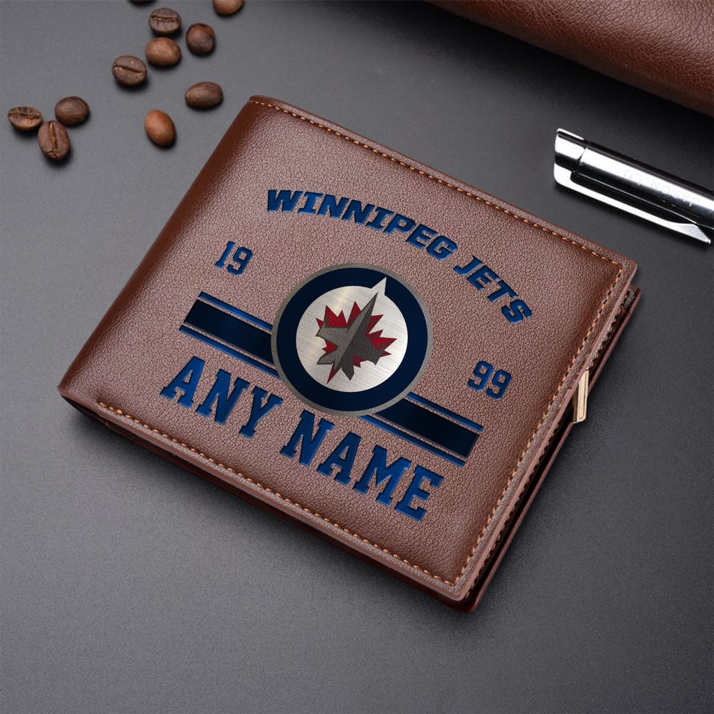 LIMITED EDITION - NEW CUSTOMIZED NHL21 WPJ WINNIPEG JETS LEATHER WALLET