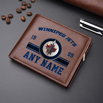 LIMITED EDITION - NEW CUSTOMIZED NHL21 WPJ WINNIPEG JETS LEATHER WALLET