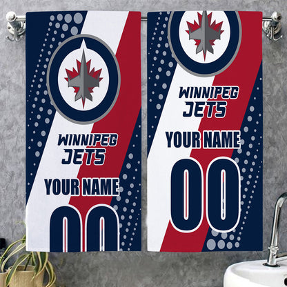 LIMITED EDITION - NEW CUSTOMIZED NHL21 WPJ WINNIPEG JETS BEACH & BATH TOWEL