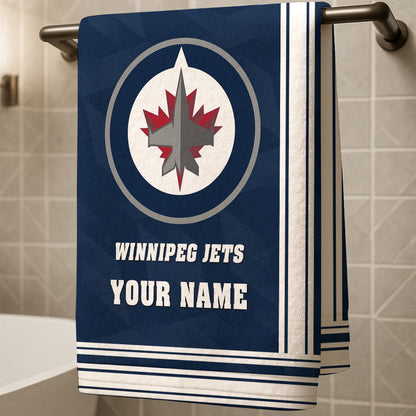 LIMITED EDITION - NEW CUSTOMIZED NHL21 WPJ WINNIPEG JETS BEACH & BATH TOWEL
