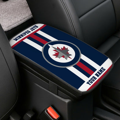 LIMITED EDITION - NEW CUSTOMIZED NHL21 WPJ WINNIPEG JETS CAR ARMREST PAD COVER