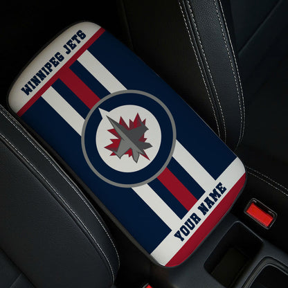 LIMITED EDITION - NEW CUSTOMIZED NHL21 WPJ WINNIPEG JETS CAR ARMREST PAD COVER